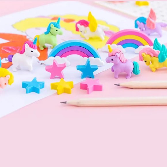Rainbow Pentagon Eraser in Unicorn for Schooling Students - Picture 4 of 5